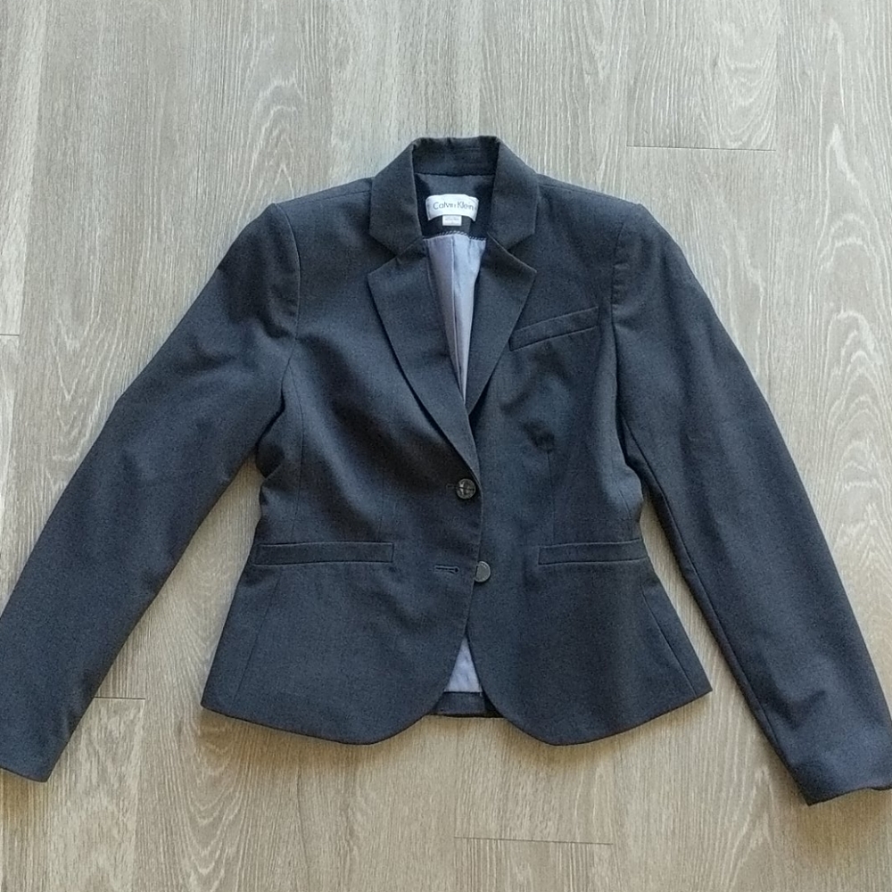 Calvin Klein Gray Blazer - Size 2